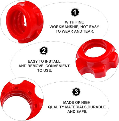 BESPORTBLE Dumbbell Bar Nut Barbell Screw, Barbell Fixing Nut Accessories Home Fitness Equipment Screw Clip Accessories 4Pcs (Red)