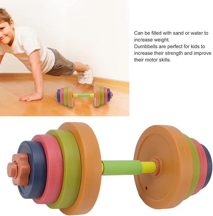 Dumbbell for Kids, Toys Dumbbells, Kids Workout Equipment Set, Adjustable Weights, Fill Weights with Water or Sand, Baby Dumbbell Workout Weights (573C)