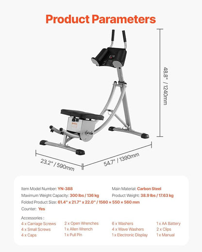 VEVOR AB Workout Machine 300 lbs