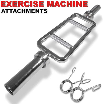 FITNESS MANIAC Home Gym Cable Attachment Handle Machine Exercise Chrome PressDown Strength Training Home Gym Attachments