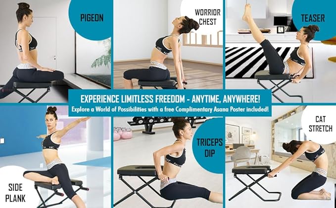 Longer+Wider+Bigger SISYAMA Yoga Headstand Bench Chair with Handles Headstand Handstand Inversion Workout Stretch