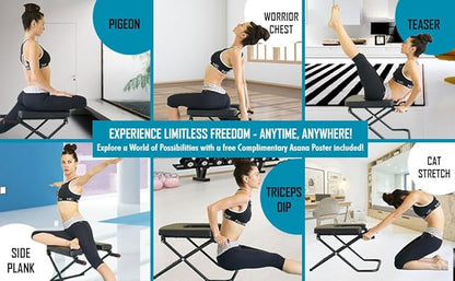 Longer+Wider+Bigger SISYAMA Yoga Headstand Bench Chair with Handles Headstand Handstand Inversion Workout Stretch