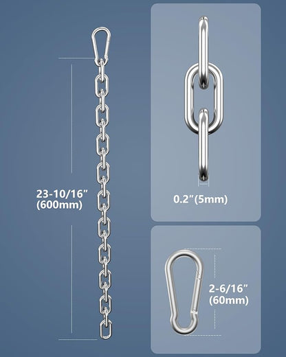 Fitness Chain, Exercise Cable Machine Extension Chain, 304 Stainless Steel LAT Pull Cable Extension Weight Machine Chain, LAT Pulldown Attachment Accessories for Pulley System