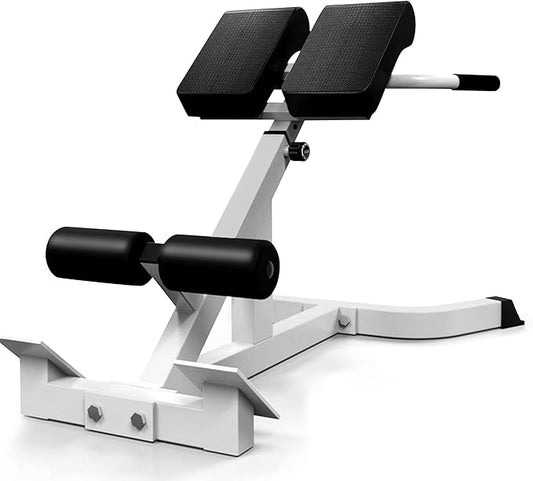 Roman Chair Back Extender - Angle & Height Dual Adjustable Hyperextension Bench for Home Gym - Adjustable Back Exercise Machine