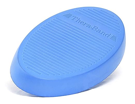 THERABAND Stability Trainer Pad, Intermediate Level Blue Foam Pad, Balance Trainer & Wobble Cushion for Balance & Core Strengthening, Rehabilitation, & Physical Therapy, Round Sport Balance Trainer