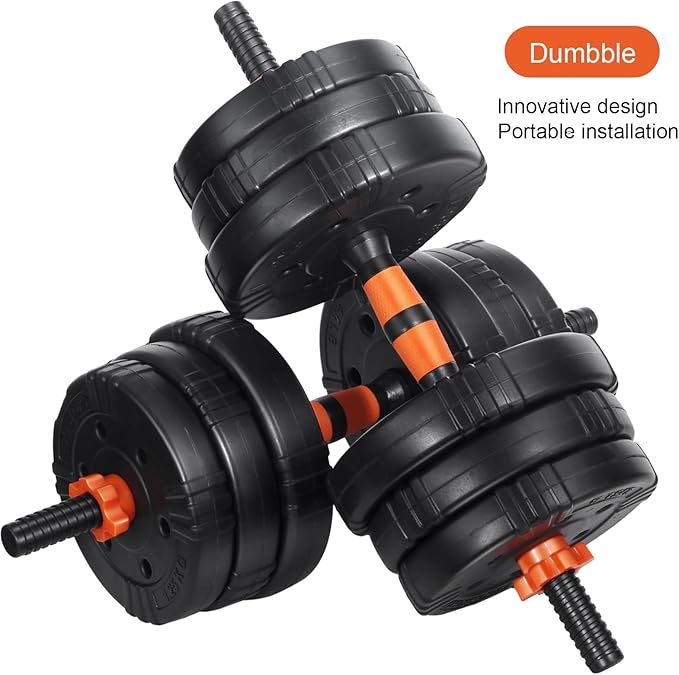 EDOSTORY Adjustable Dumbbell Set, 22/44/66/88lbs Free Weights Dumbbells for Home Gym, 4 in 1 Set, Barbell Set, Dumbbell Set, Kettlebell Set and Push-ups, Non-slip Handles, Fitness for Men Women