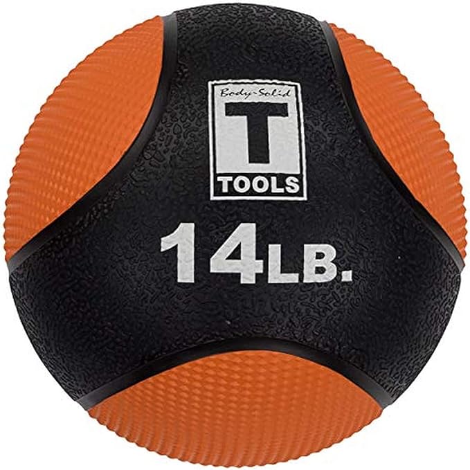 Body-Solid Rubber Medicine Ball - Superior Grip, Textured Surface, Adjustable Air Pressure Fitness Balls - Ideal for Cardio and Core Exercise in Home & Gym Workouts