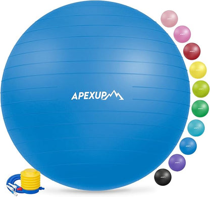 APEXUP Yoga Ball Exercise Ball, Pilates Ball, Anti Slip Stability Ball, Heavy Duty Gym Ball for Fitness, Balance, Core Workout, Physical Therapy