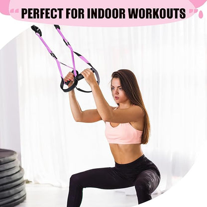 Home Resistance Training Kit, Adjustable Full Body Workout Strap Resistance Trainer with Handles, Door Anchor and Training Poster, Resistance Straps for Indoor, Outdoor and Home Gym Equipment