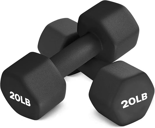 Fitness Neoprene Coated Dumbbell Sets of 2, Hand weight Dumbbells Anti-roll, Anti-Slip, Hexagon Shape for Muscle Toning, Strength Training Dumbbell Pairs for Men and Women, Ideal for Home & Gym.