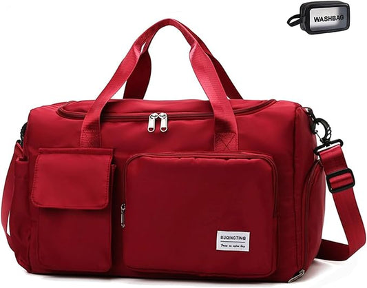 Small Gym Bag for Women, Travel Duffle Bag Carry On Weekender Bag with Shoe Compartment