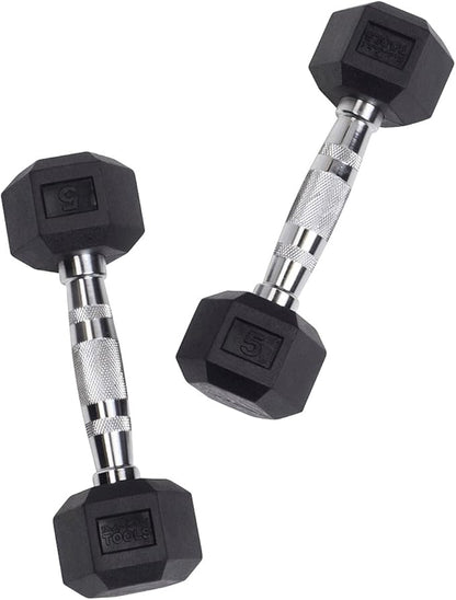 Body Solid 60 lbs. Rubber Hex Dumbbell Set