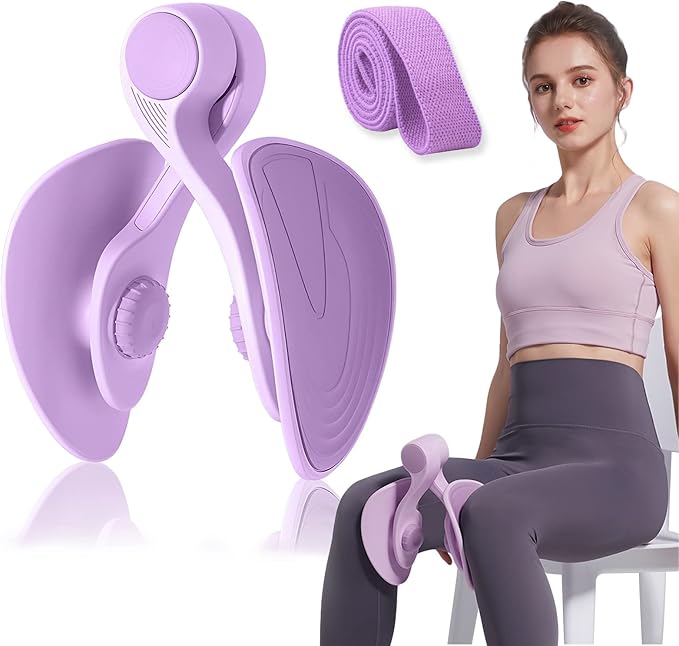 Thigh Master 35lb Pelvic Floor Muscle Repair Trainer Kegel Inner Thigh Exercise Workout Equipment Pilates for Home Workouts Hip Under Desk Exercise Men Women with Band