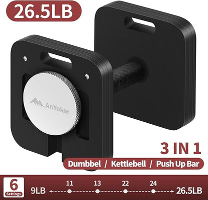 AnYoker Adjustable Square Dumbbell Ergonomic Dumbbell Stable Made