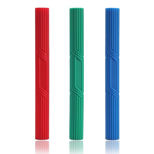 Tennis Elbow Therapy Flexible Bar, Flex Therapy Bar Strengthener, Resistance Bar for Golfers Elbow, Tendonitis, Wrist, Forearms Pain Relief(Dark-red green blue)