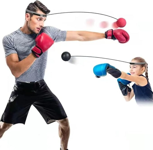 Boxing Reflex Ball with 3 Sets of Hand Protective Boxing Bandages, Boxing Training Balls, and MMA Speed Training is Suitable for Adults/Children