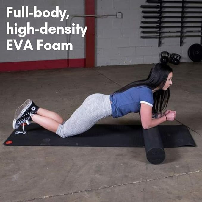 Body-Solid High Density EVA Foam Roller - Ultra Firm Roller for Back Pain, Physical Therapy, Deep Tissue Massage & Resilient Fitness Equipment