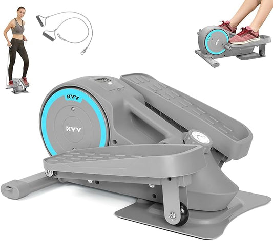 KYY Under Desk Elliptical, Magnetic Portable Ellipse Leg Exerciser, Stair Stepper, Under Desk Bike Pedal Exerciser, Mini Elliptical Machines for Home Use, Exerciser for Seniors (Gray)