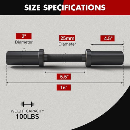 16" Olympic Dumbbell Handles 2 Inch 2 Pair