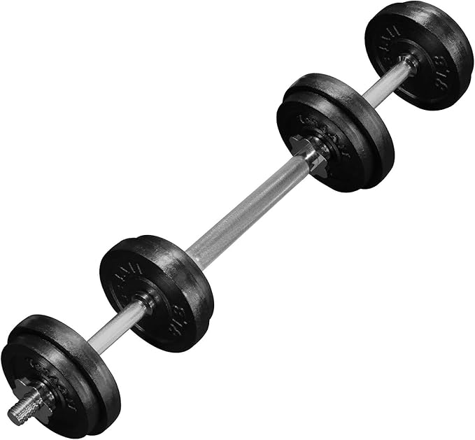 Yes4All Adjustable Dumbbells Barbell/Hexagon Barbell Weight Set 44 lbs/66 lbs for Full Body Workout, Strength Training