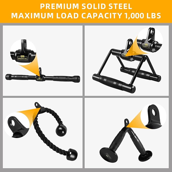 Cable Machine Accessories for Home Gym, LAT Pulldown Attachments, Durable and Reliable Weight Fitness Gym Accessories, Tricep Pull Down Attachment for Gym Equipment