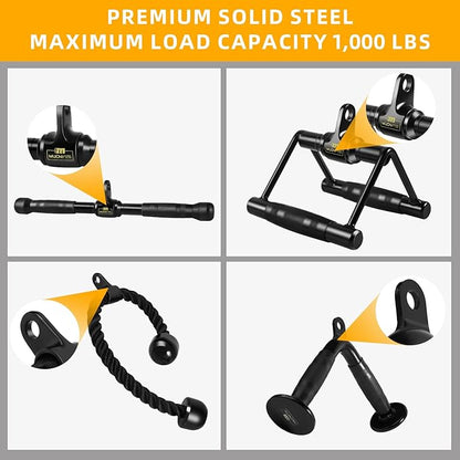 Cable Machine Accessories for Home Gym, LAT Pulldown Attachments, Durable and Reliable Weight Fitness Gym Accessories, Tricep Pull Down Attachment for Gym Equipment