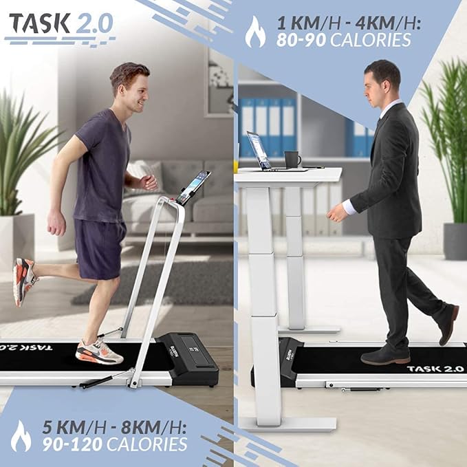 Bluefin Fitness Kick 2.0 | Task 2.0 | Innovative High-Speed Folding Treadmill | Home Walkpad | Joint Protection Tech | Compact Walking | Running Machine | Home Gym Office | Bluetooth