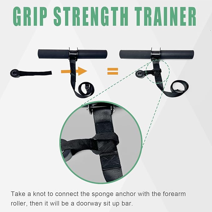 KORIKAHM Forearm Strengthener Roller, Multi-Functional Forearm Workout Equipment with Thick Grip Handle, Wrist Roller, Forearm Blaster for Wrist and Arm Strength Training Workout