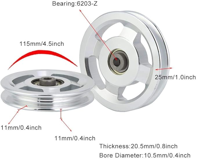 Portable Fitness Bearing Pulley Aluminium Alloy Strength Training Accessory Home Gym Equipment 1 Pcs