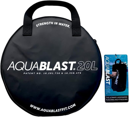 AquaBLAST Portable Fitness and Punching Bag for Swimming Pools for a Total-Body, Low-Impact Workout Using Water Resistance & Weight; Sets Up in 30 Seconds & Take It Anywhere.