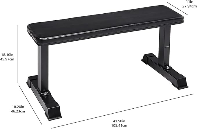 Amazon Basics Flat Weight Bench, Black