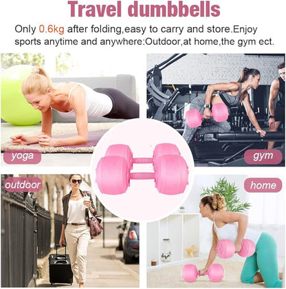 Water Filled Dumbbells Set - Water Filled Weights - Portable Travel Weights - Weights Adjustable Dumbbells - Portable Fitness Equipment - Strength Training - Fitness and Shaping