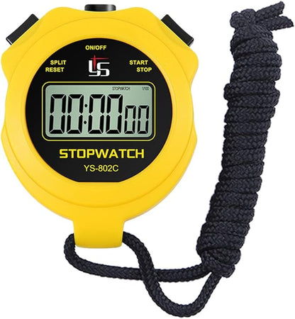 Digital Stopwatch Timer Only Stopwatch with On/Off, No Clock No Date No Countdown Silent Easy Use, Basic Sport Stopwatch for Kids Coaches Running Swimming, Yellow