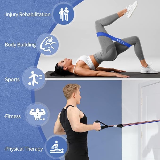 VEICK Resistance Bands, Exercise Bands, Workout Bands, Resistance Bands for Working Out with Handles for Men and Women, Exercising Bands for Fitness Weights Work Out at Home