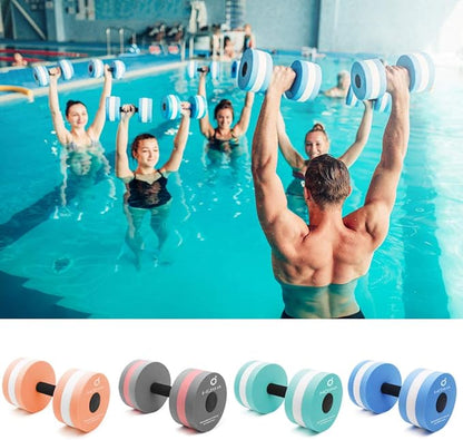 Water Dumbbells, Aquatic Exercise Dumbell Set of 2 Water Aerobic Exercise Foam Dumbbells Pool Resistance Water Fitness Equipment for Weight Loss