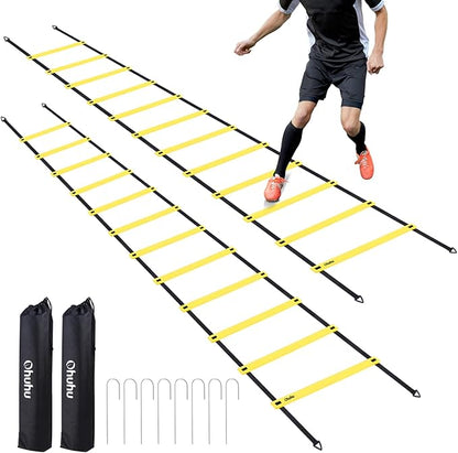 Ohuhu Agility Ladder Speed Training Set 2 Pack 20ft 12 12 Rung