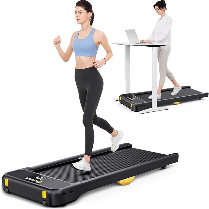 UREVO Under Desk Treadmill, Walking Pad 2 in 1 for Home/Office, Portable Walking Pad Treadmill with Remote Control, LED Display