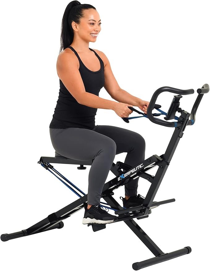 Exerpeutic TUG-N-Tight Squat Leverage Rowing Machine with MyCloudFitness App