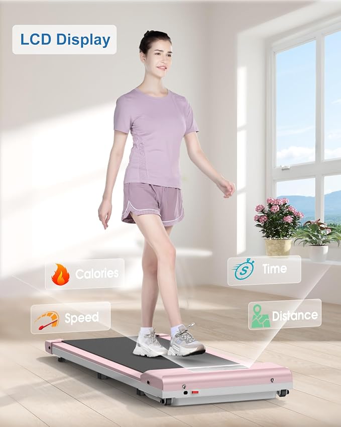 Walking Pad Treadmill, 6.2MPH Portable Under Desk Treadmills for Home Office, 3 in 1, No Assembly Required, Remote Control, 300 Lb Capacity