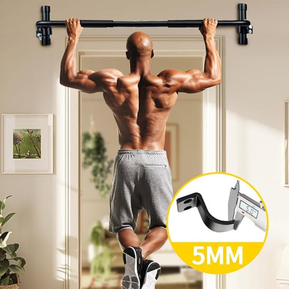 Heavy Duty Doorway Pull up Bar with Push Up Stands Handles Wall Mount Chin Up Bars Over Door Support Beam or Joist Mount