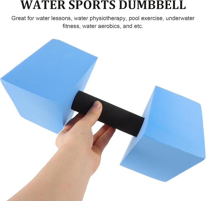 BESPORTBLE Triangle Water Aerobic Exercise Foam Dumbbells Water Exercise Barbells EVA Pool Dumbbell Weight Fitness Swim Dumbbells for Swim Water Sports Blue