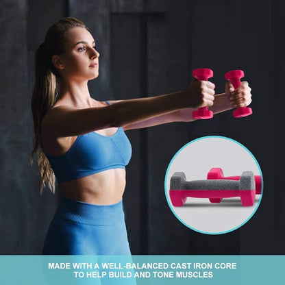 Neoprene Dumbbells Set Women Pair Home Exercise for Women Men Arm Pilates Dumbbells in 3.3LB