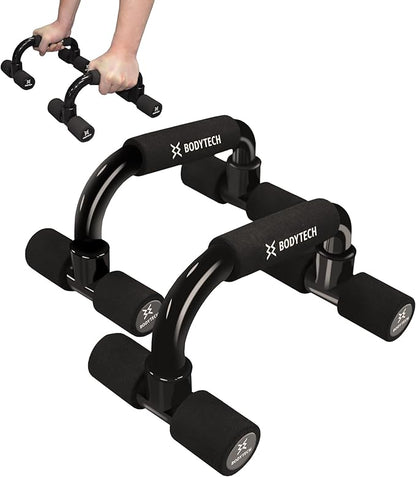 BODYTECH Push up Bars Strength Training with Foam Grip & Non-Slip handling. Load Capacity 220 lbs. Push Up Stands Handle for Floor Workouts