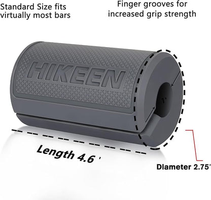 Hikeen Thick Bar Dumbbell Grips,Non Slip Hard Rubber Barbell Grips,Grips for Weight Lifting, Muscle Building-1.77", 2.25" & 2.75" Outer Diameter