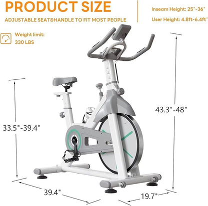 SogesPower Exercise Bike Indoor Cycling Bike Magnetic Stationary Bike Cycle Bike Fitness Bike for Home Silent Belt Drive with Phone Ipad Mount &Comfortable Seat Cushion