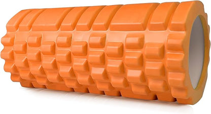 Foam Roller High Density Patented Exercise Roller for Deep Tissue Muscle Massage, Muscle Massage and Myofascial Trigger Point Release, Relieves Muscle Pain, Improves Mobility (Orange)