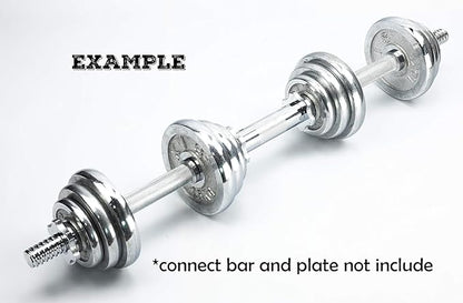 Threaded Dumbbell 12.6/14.2/14.8/15.7/18.1/19.7/22inch(32/35/38/40/46/50/56cm) curved Handles/Adjustable Dumbbell Bar Handles - Fit 1 inch Standard Weight Plate - Weightlifting Accessories - Sold in Pair