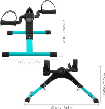 Folding Pedal Exerciser, Mini Exercise Bike Under Desk Bike Foot Pedal Exerciser, Foot Hand Cycle Portable Peddler Machine Bicycle Exerciser Arm Leg Exerciser While Sitting