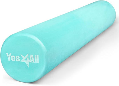 Yes4All Medium-Density EVA Foam Roller for Physical Therapy Round Yoga Back Roller for Muscle Massage, Back Pain Relief