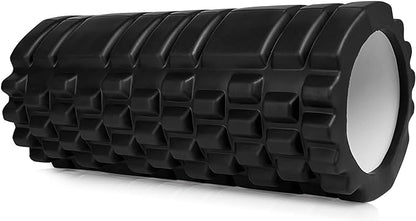 Foam Roller for Deep Tissue Massager, High Density Exercise Patented Roller for Muscle Massage and Myofascial Trigger Point Release Back Roller for Fitness, Yoga and Pilates (Black)